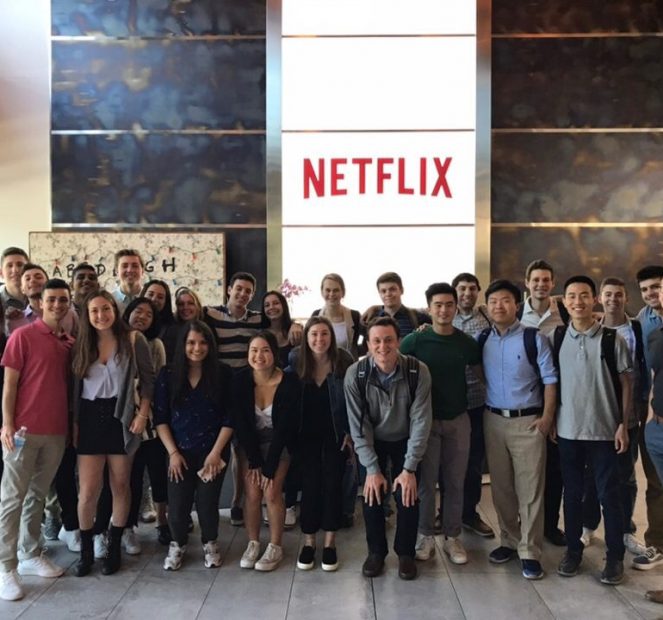 Group of students at Netflix headquarters